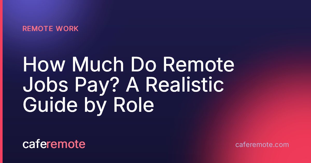 How Much Do Remote Jobs Pay? A Realistic Guide by Role