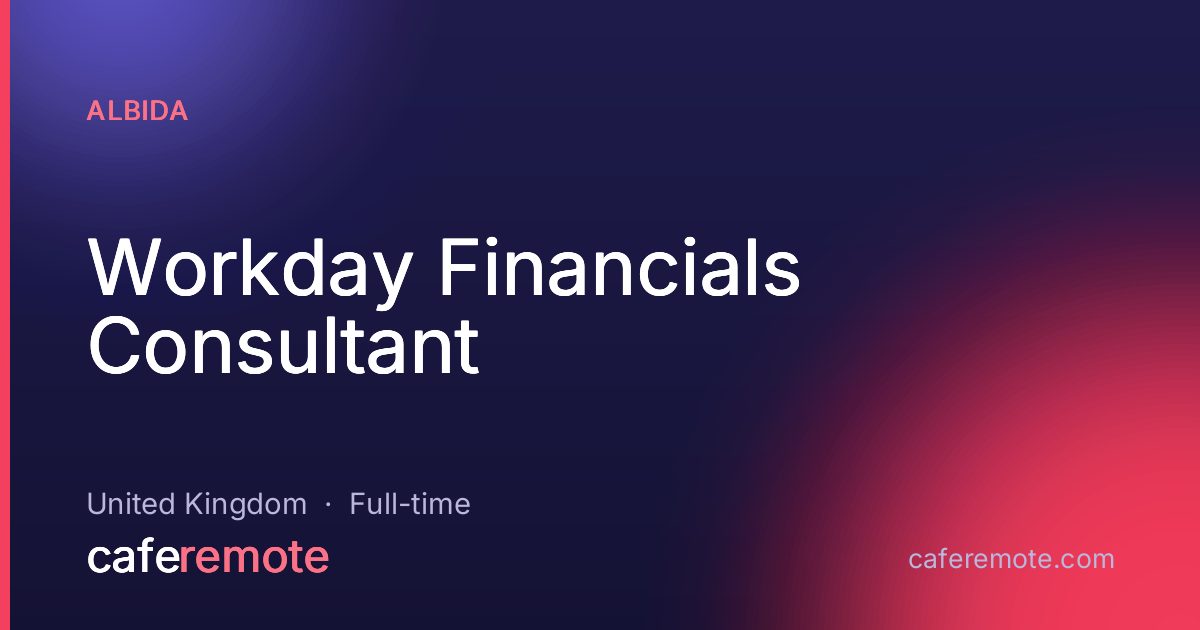 Workday Financials Consultant at Albida — remote job on CafeRemote