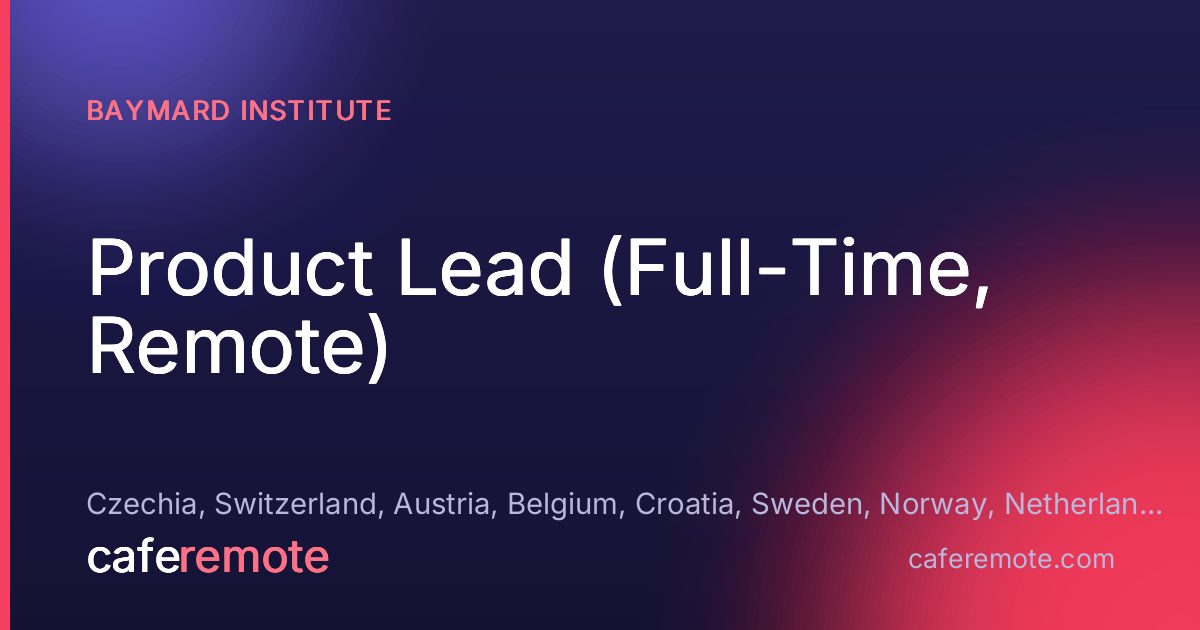 Product Lead (Full-Time, Remote) at Baymard Institute — remote job on CafeRemote
