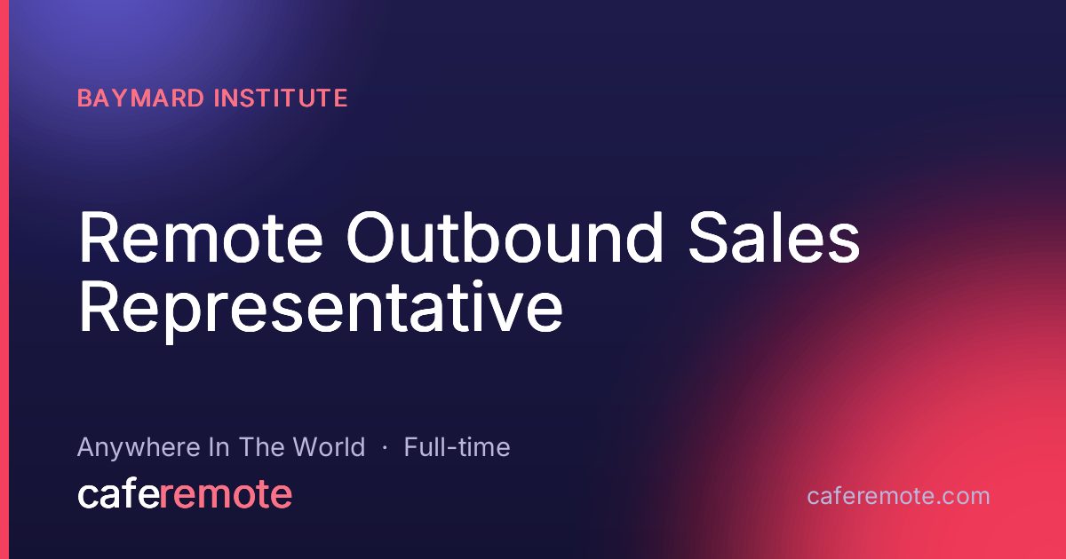 Remote Outbound Sales Representative at Baymard Institute — remote job on CafeRemote