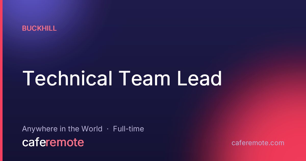 Technical Team Lead at Buckhill — remote job on CafeRemote