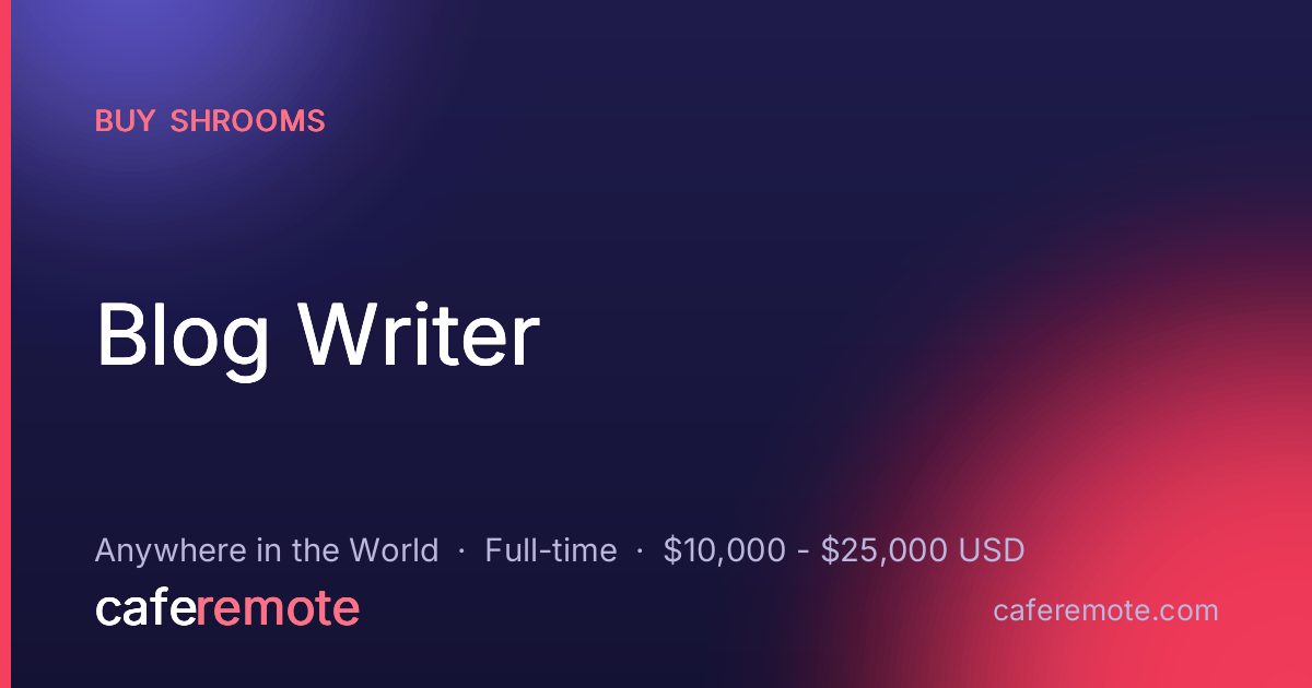 Blog Writer at Buy Shrooms — remote job on CafeRemote