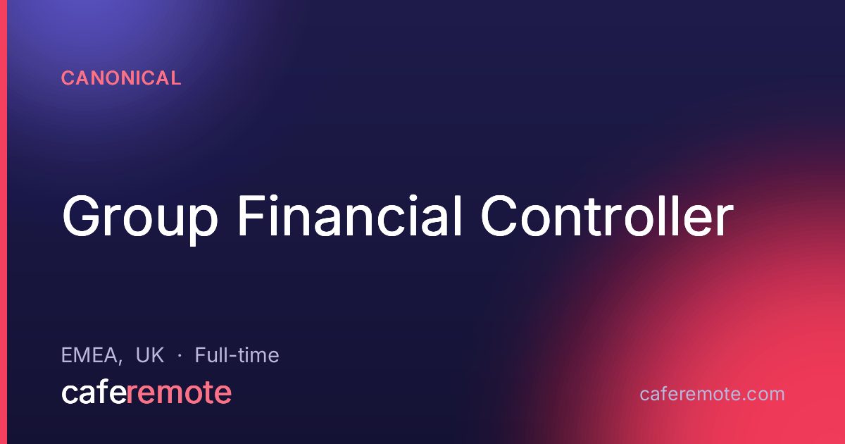 Group Financial Controller at Canonical — remote job on CafeRemote