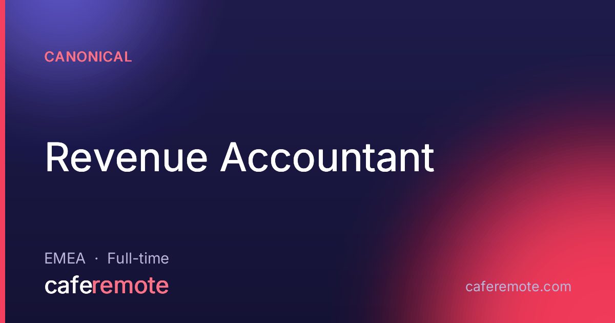 Revenue Accountant at Canonical — remote job on CafeRemote