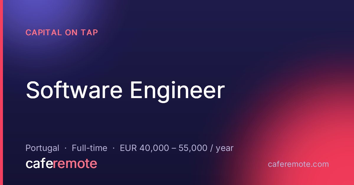 Software Engineer at Capital on Tap — remote job on CafeRemote