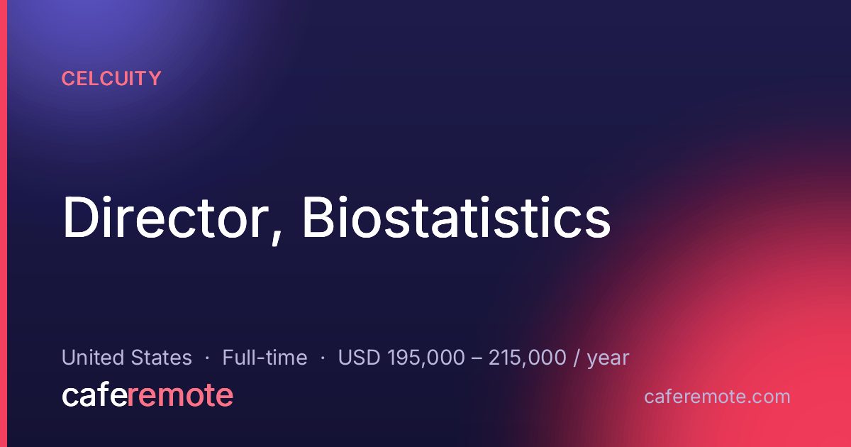 Director, Biostatistics at Celcuity — remote job on CafeRemote