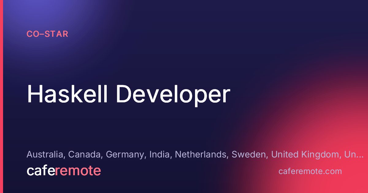 Haskell Developer at Co–Star — remote job on CafeRemote