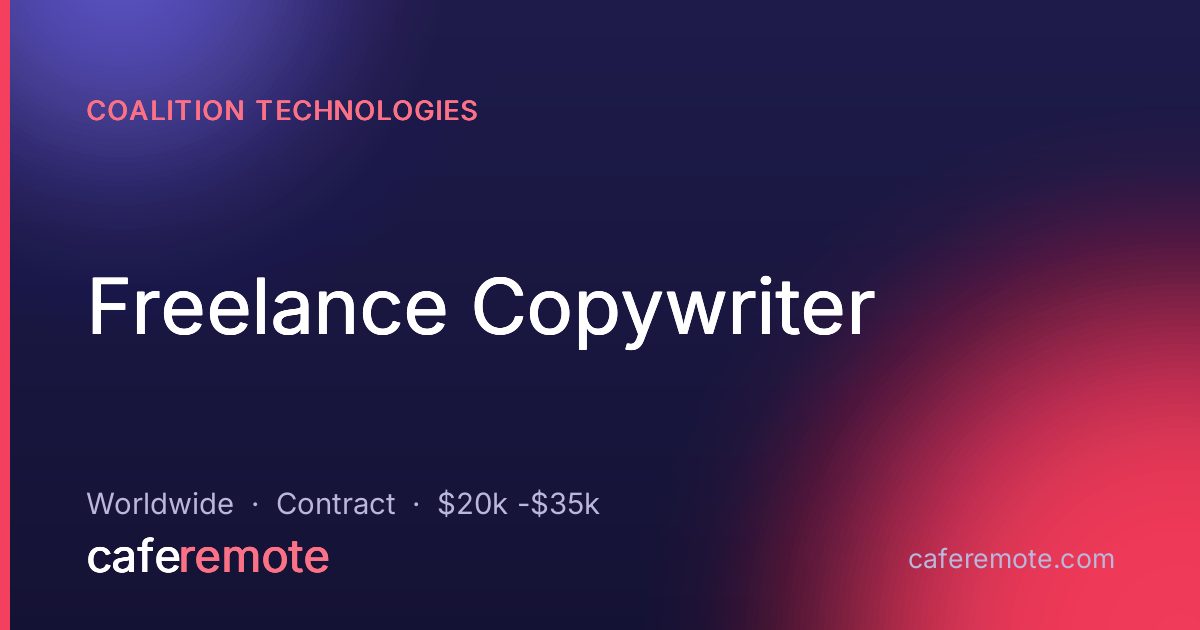 Freelance Copywriter at Coalition Technologies — remote job on CafeRemote