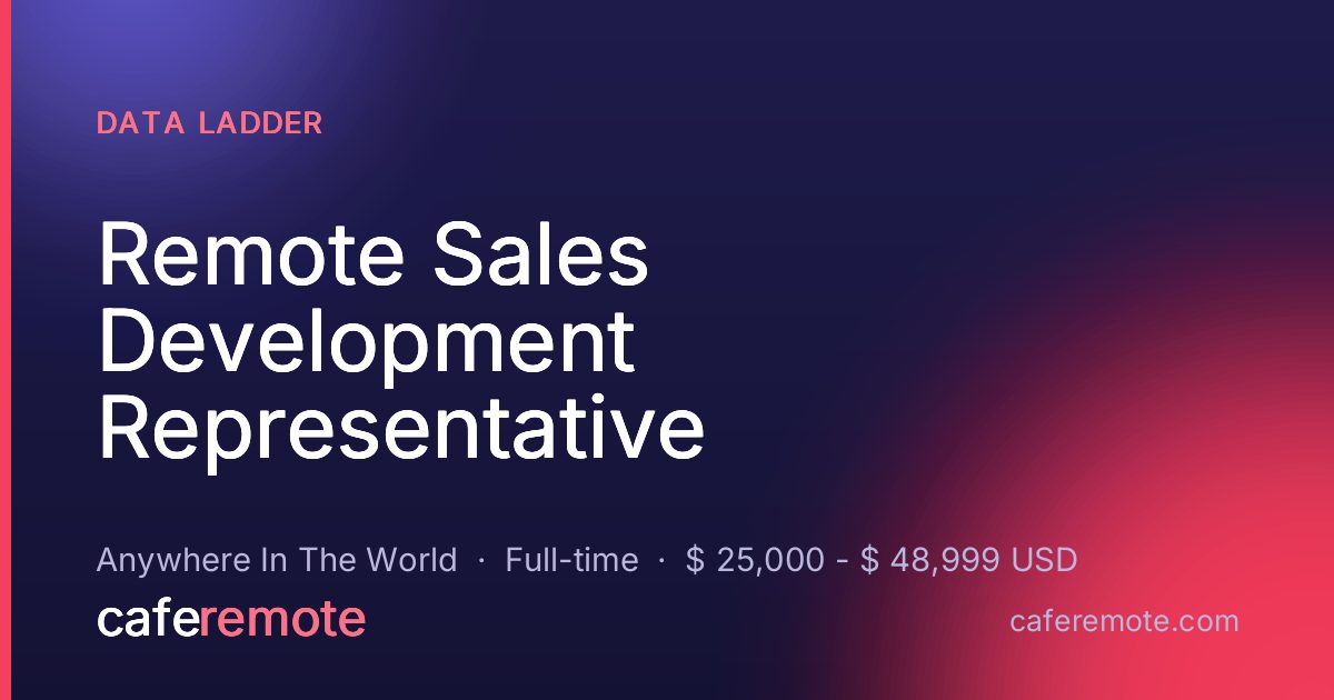 Remote Sales Development Representative at Data Ladder — remote job on CafeRemote