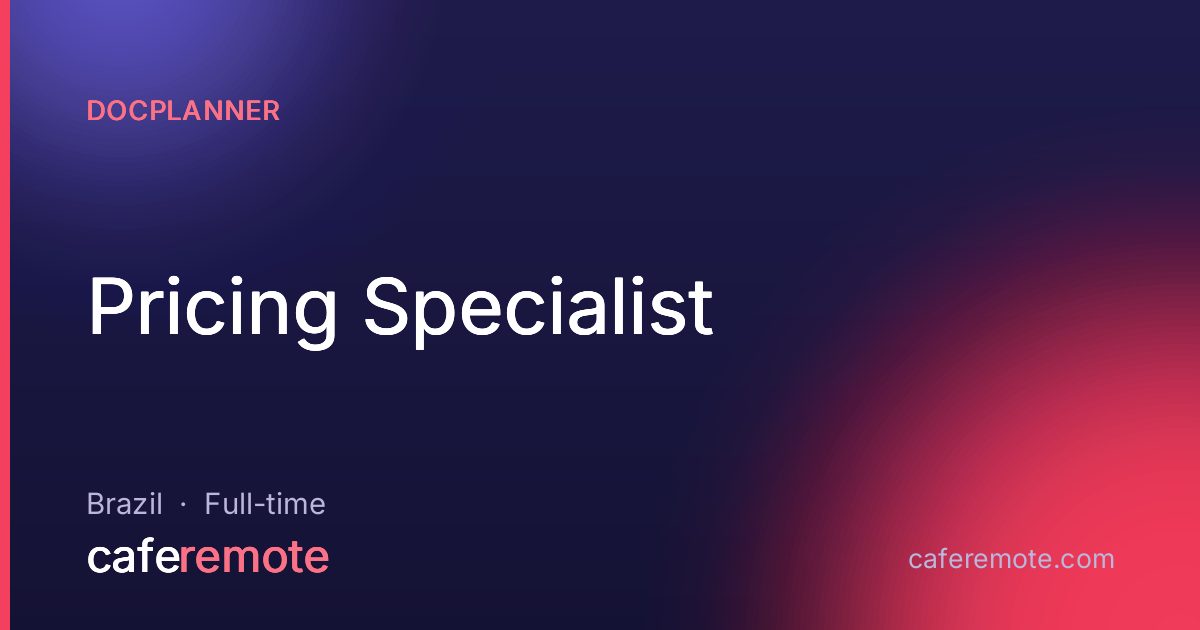Pricing Specialist at Docplanner — remote job on CafeRemote