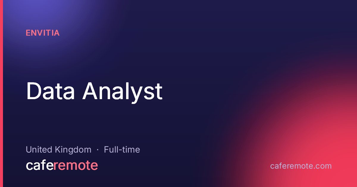 Data Analyst at Envitia — remote job on CafeRemote