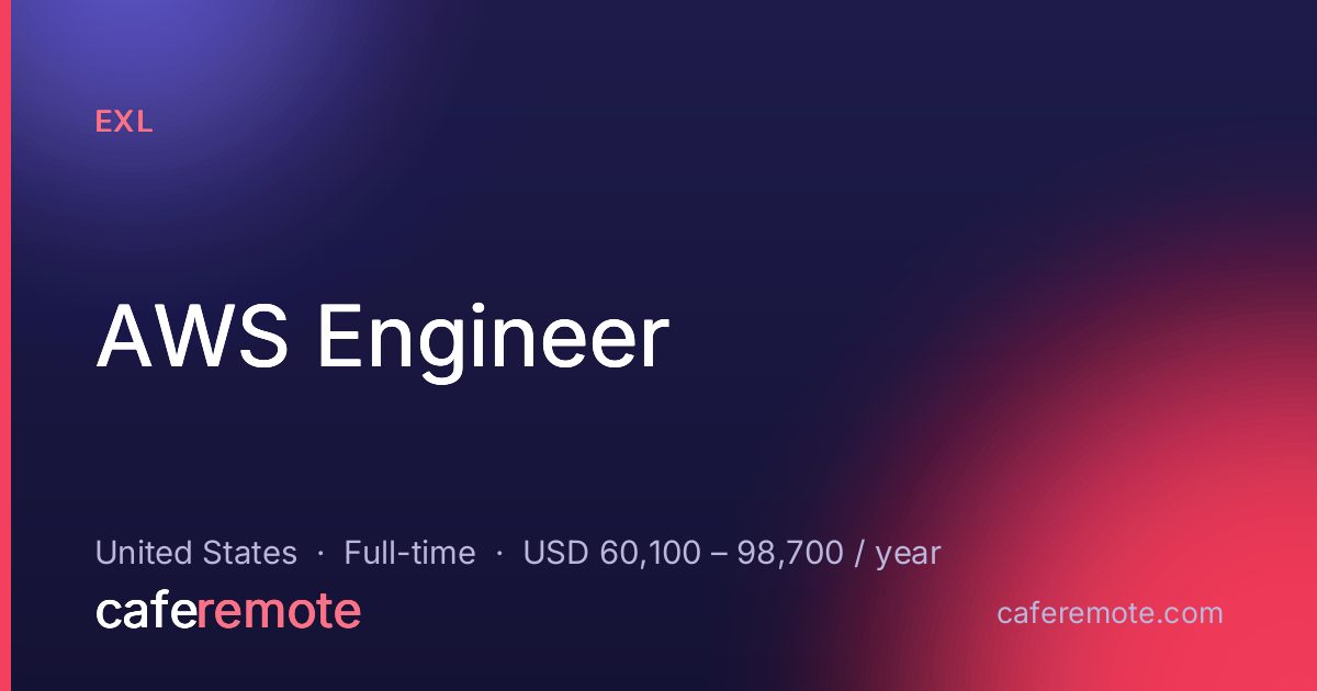 AWS Engineer at EXL — remote job on CafeRemote