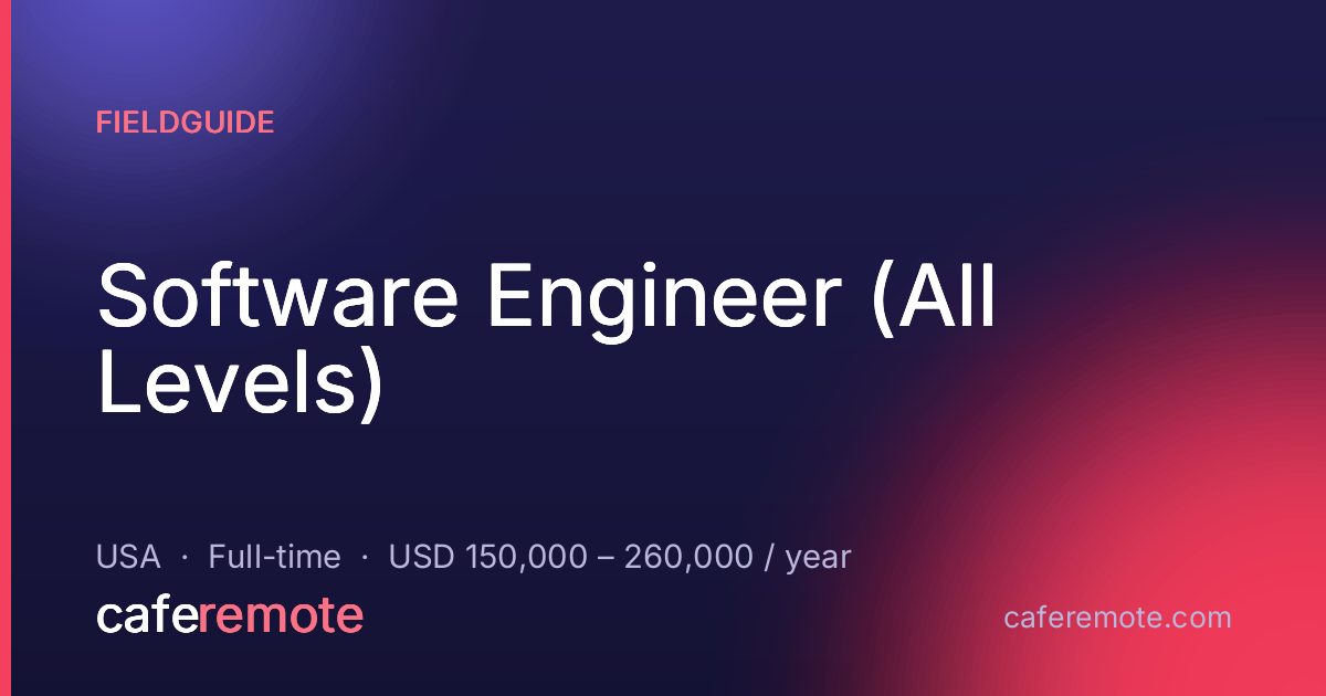 Software Engineer (All Levels) at Fieldguide — remote job on CafeRemote