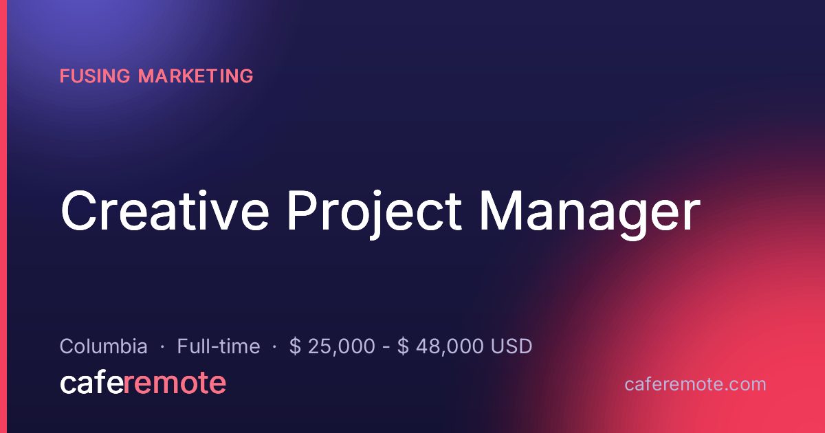 Creative Project Manager at Fusing Marketing — remote job on CafeRemote