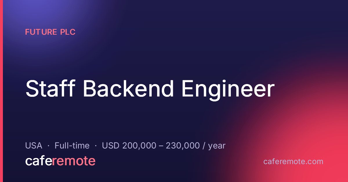 Staff Backend Engineer at Future PLC — remote job on CafeRemote