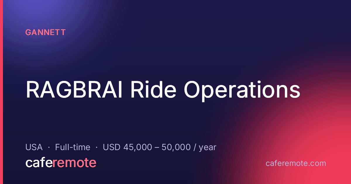 RAGBRAI Ride Operations at Gannett — remote job on CafeRemote