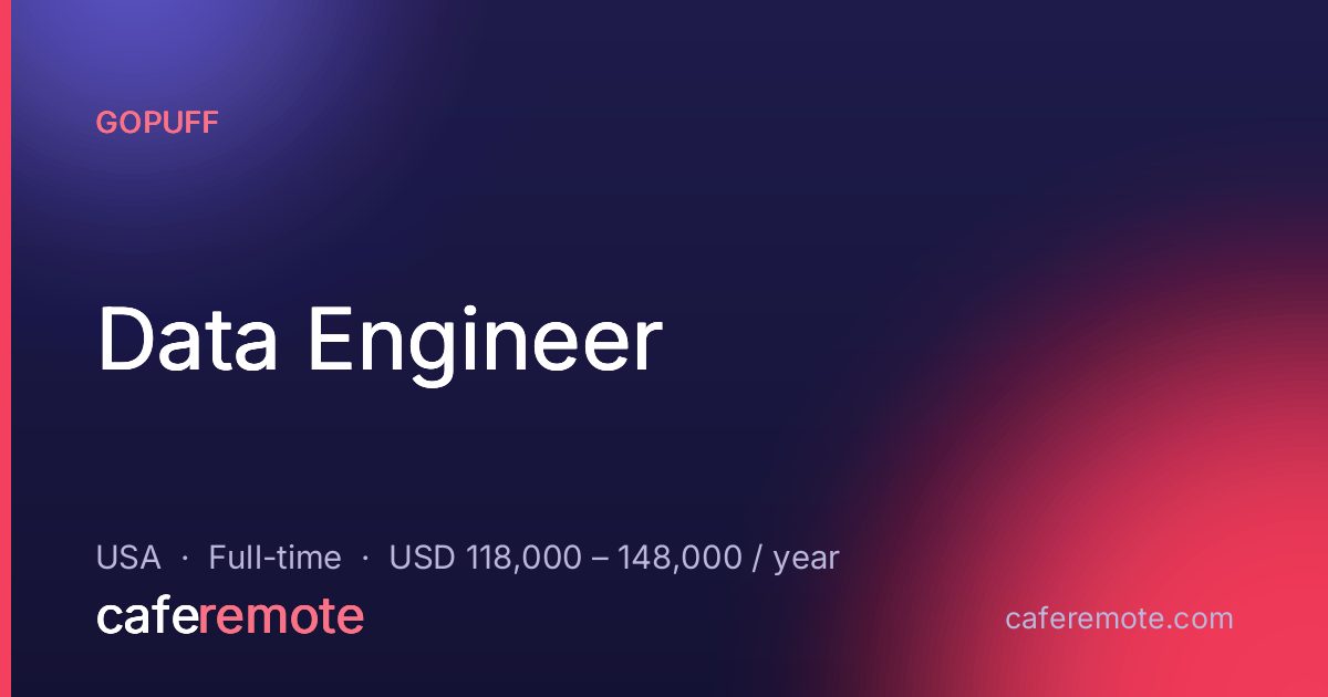 Data Engineer at Gopuff — remote job on CafeRemote