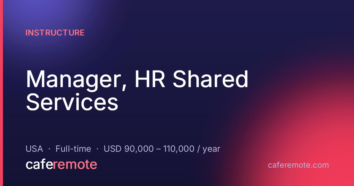 Manager, HR Shared Services at Instructure — remote job on CafeRemote