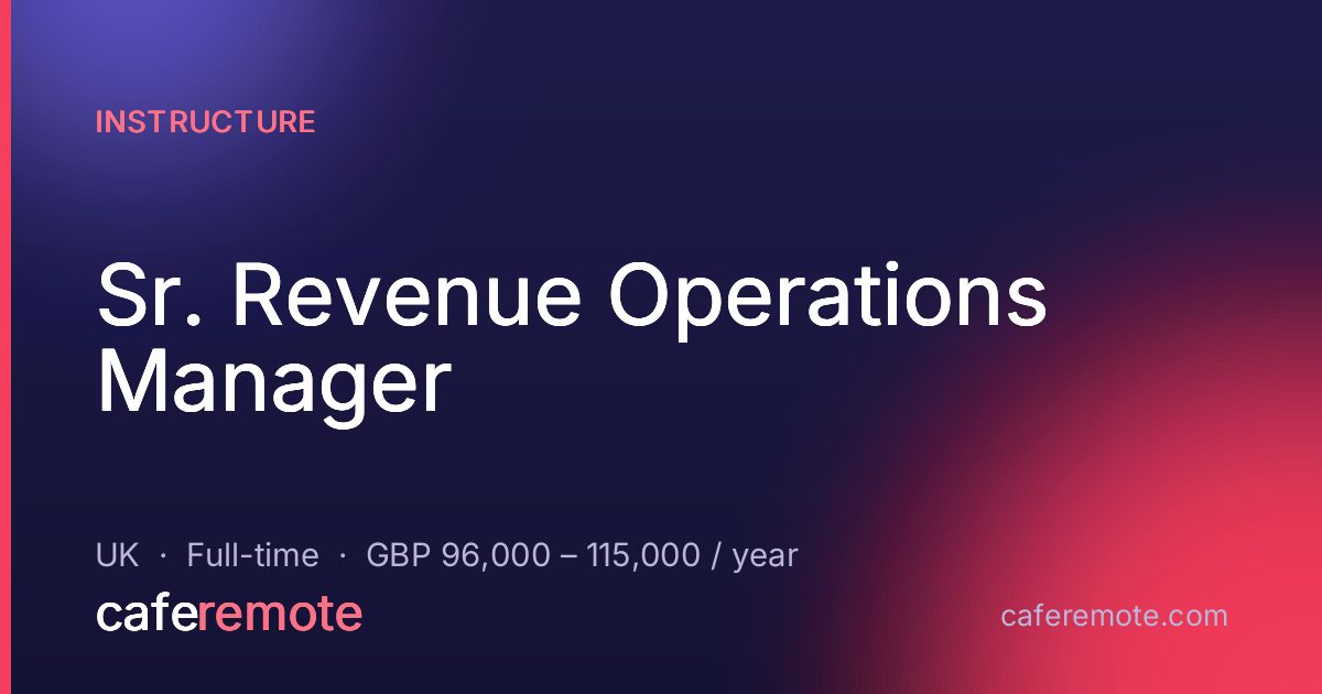 Sr. Revenue Operations Manager at Instructure — remote job on CafeRemote