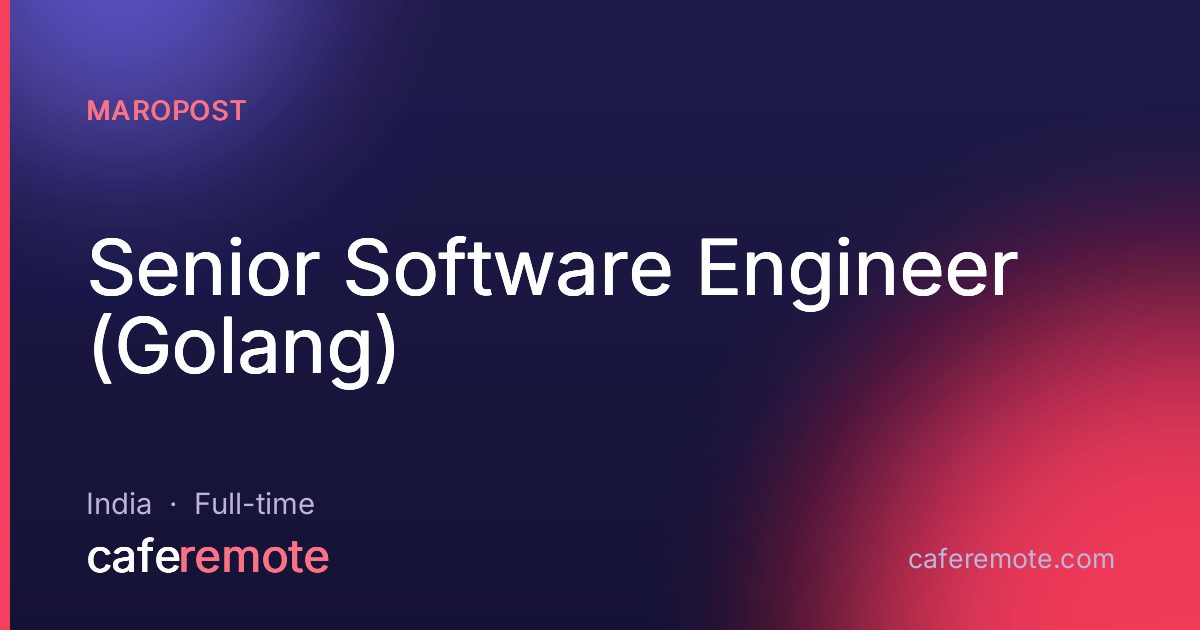 Senior Software Engineer (Golang) at Maropost — remote job on CafeRemote