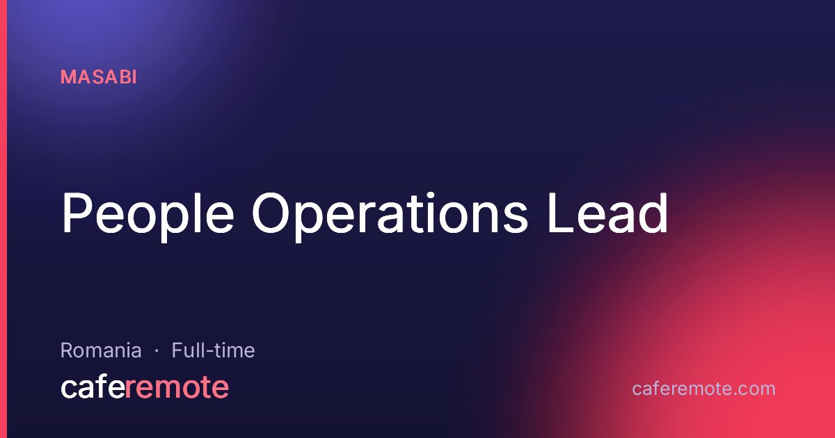 People Operations Lead at Masabi — remote job on CafeRemote