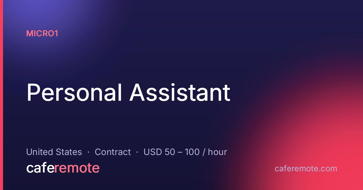Personal Assistant at micro1 — remote job on CafeRemote