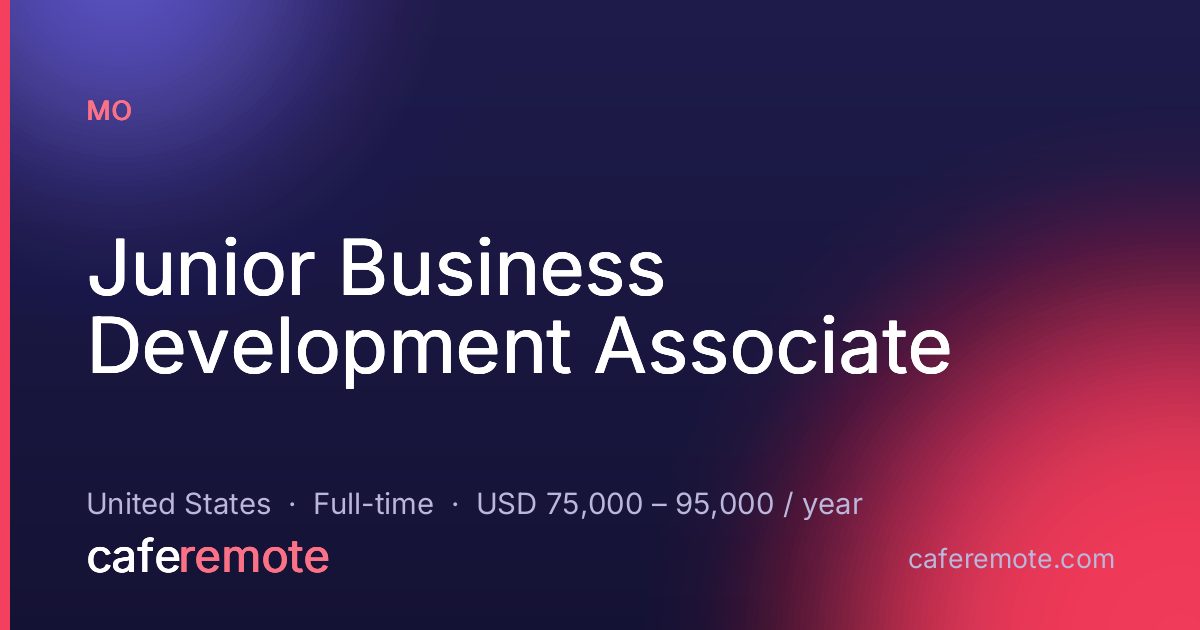 Junior Business Development Associate at MO — remote job on CafeRemote
