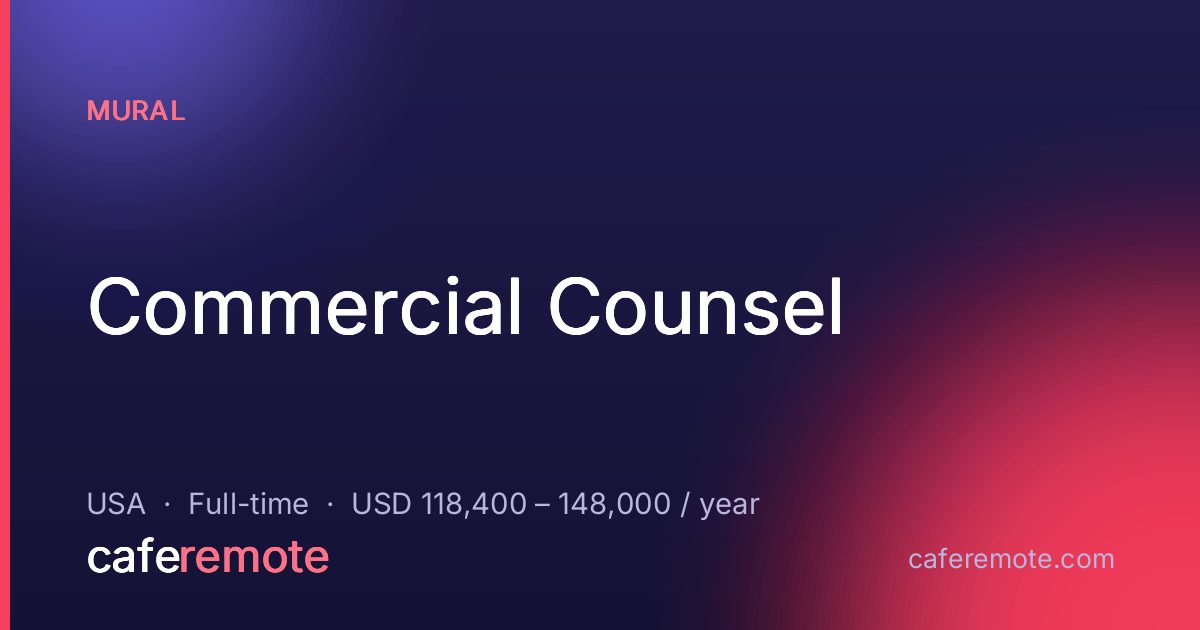 Commercial Counsel at Mural — remote job on CafeRemote