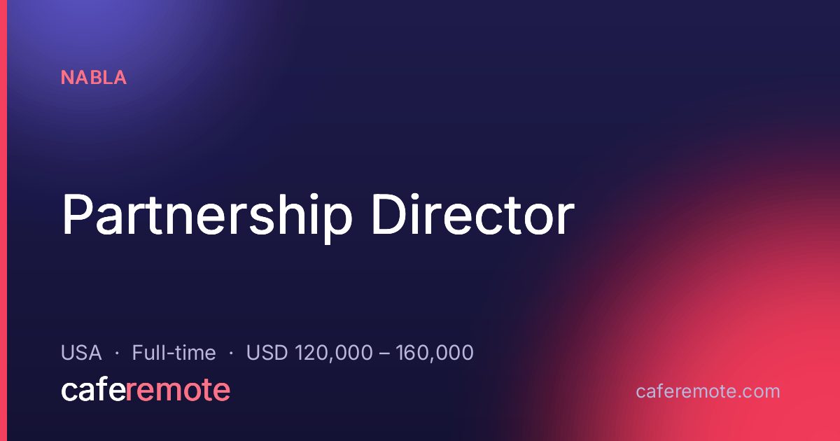 Partnership Director at Nabla — remote job on CafeRemote