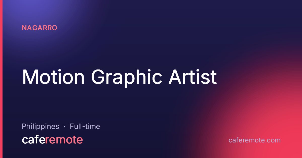Motion Graphic Artist at Nagarro — remote job on CafeRemote