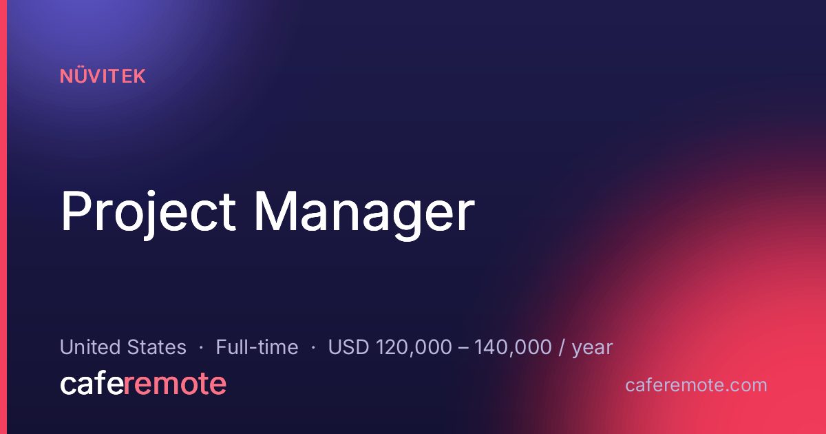 Project Manager at Nüvitek — remote job on CafeRemote