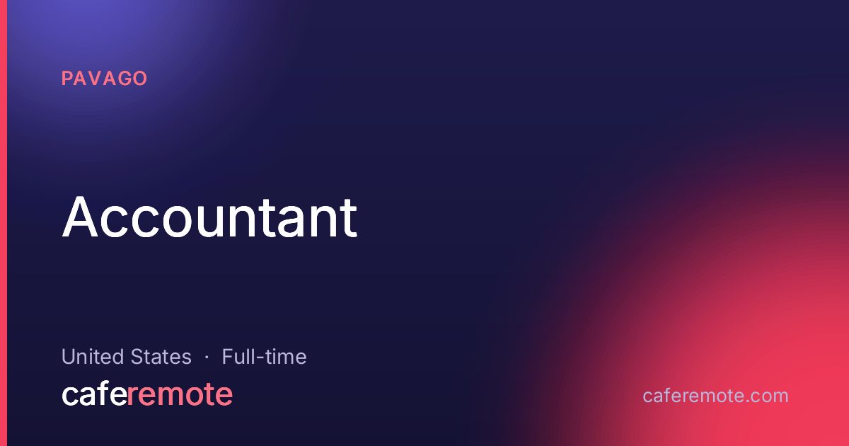 Accountant at Pavago — remote job on CafeRemote