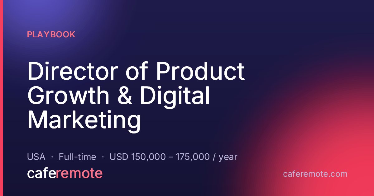 Director of Product Growth & Digital Marketing at Playbook — remote job on CafeRemote