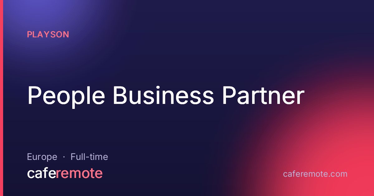 People Business Partner at Playson — remote job on CafeRemote