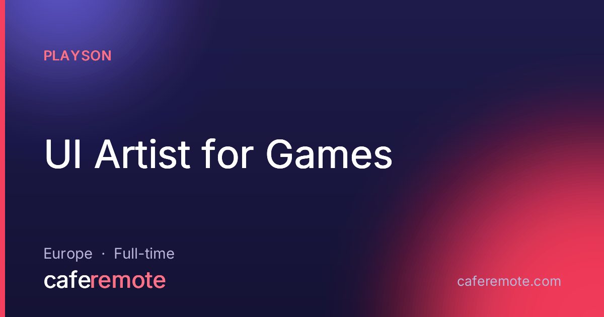 UI Artist for Games at Playson — remote job on CafeRemote