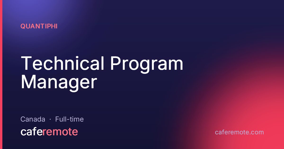 Technical Program Manager at Quantiphi — remote job on CafeRemote