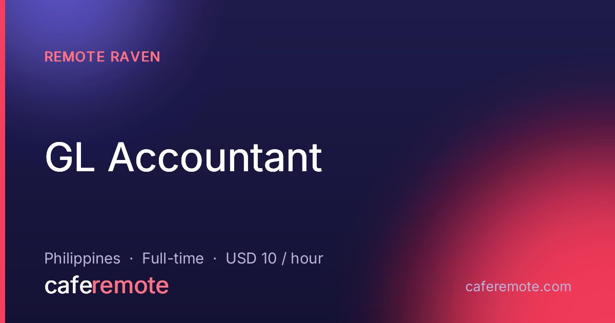 GL Accountant at Remote Raven — remote job on CafeRemote