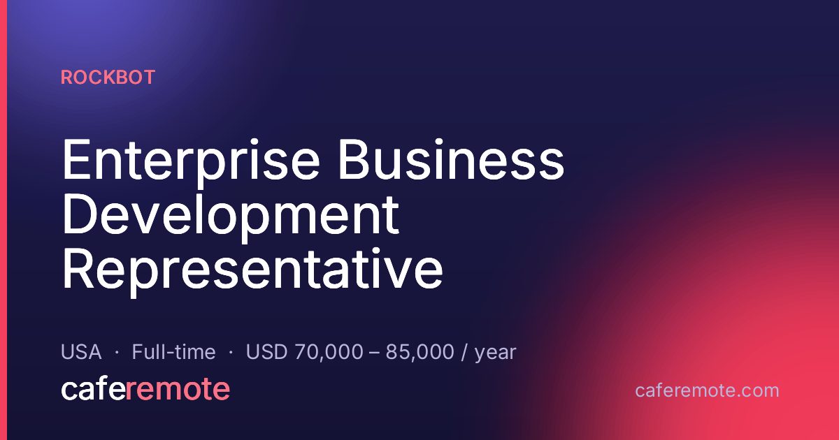 Enterprise Business Development Representative at Rockbot — remote job on CafeRemote