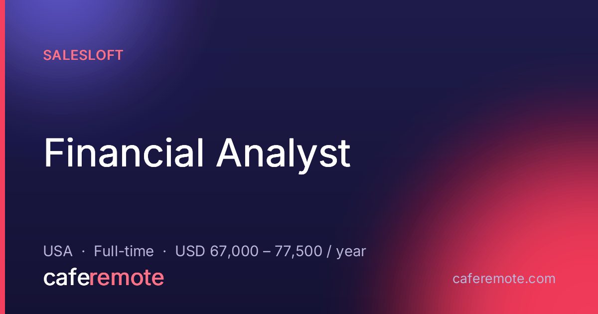 Financial Analyst at Salesloft — remote job on CafeRemote