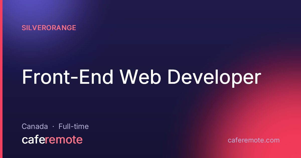 Front-End Web Developer at silverorange — remote job on CafeRemote