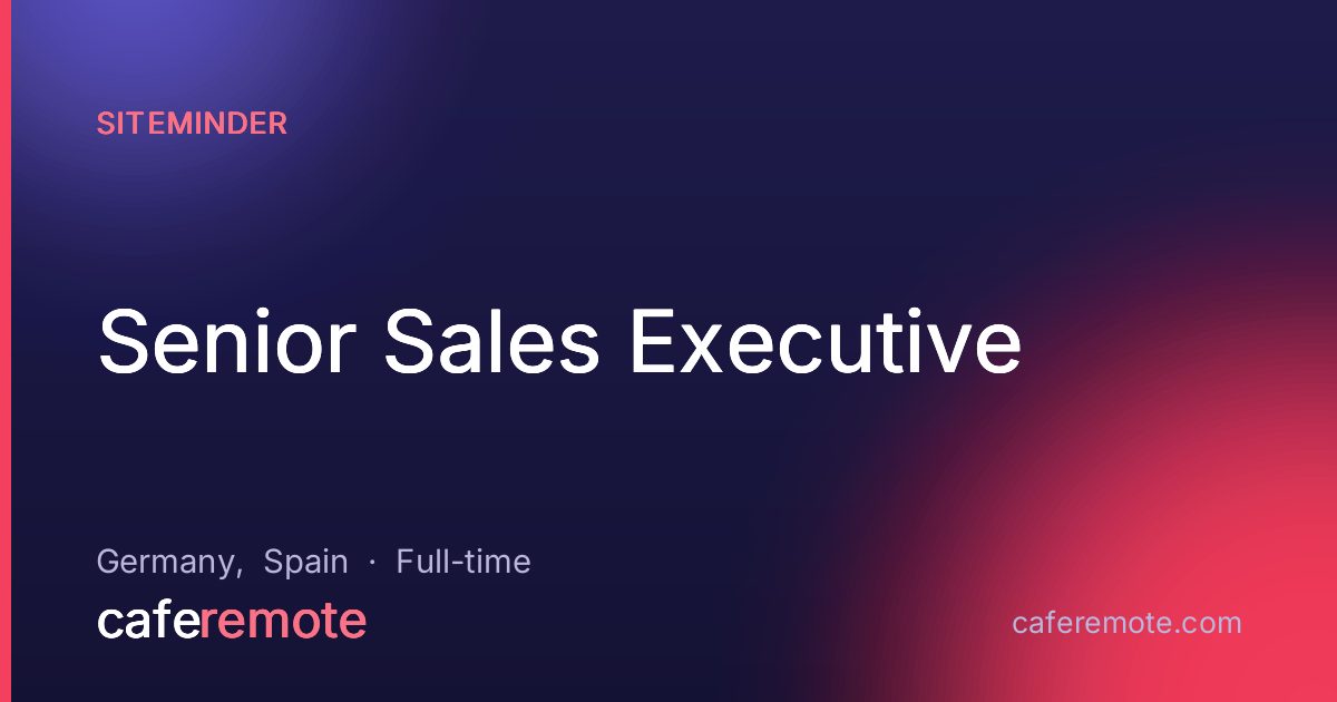 Senior Sales Executive at SiteMinder — remote job on CafeRemote