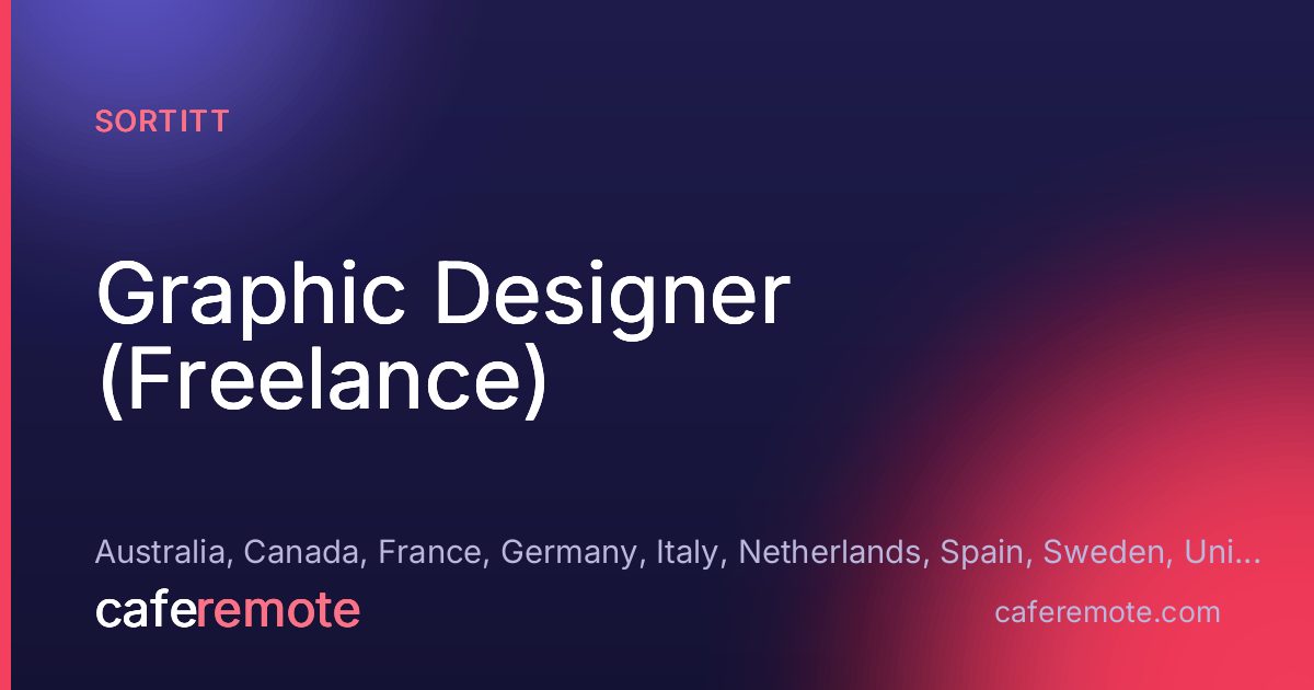 Graphic Designer (Freelance) at Sortitt — remote job on CafeRemote