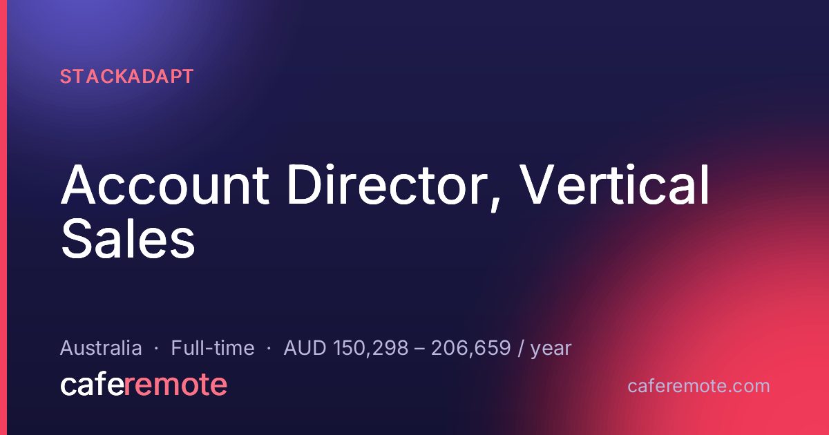 Account Director, Vertical Sales at StackAdapt — remote job on CafeRemote