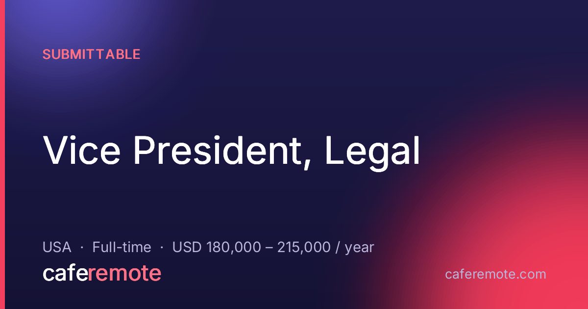 Vice President, Legal at Submittable — remote job on CafeRemote