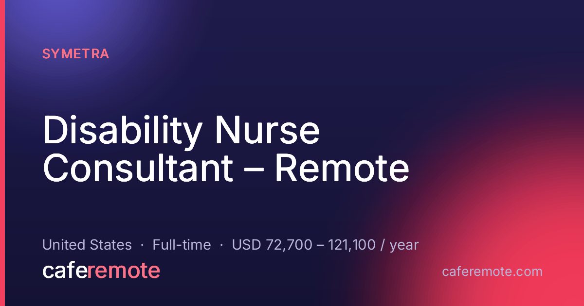 Disability Nurse Consultant – Remote at Symetra — remote job on CafeRemote