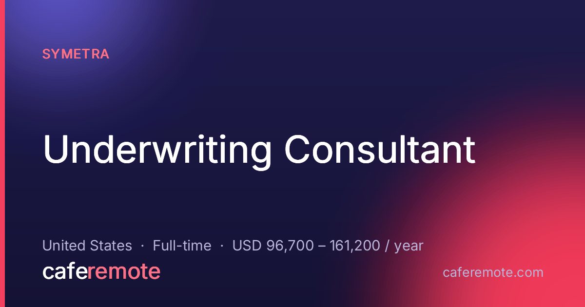 Underwriting Consultant at Symetra — remote job on CafeRemote