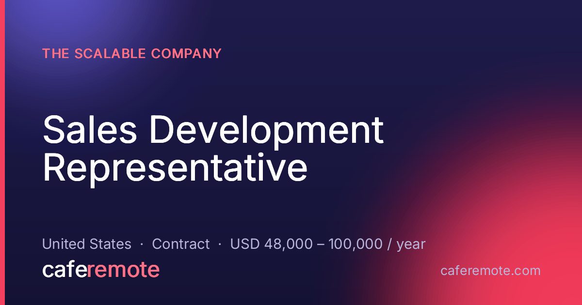 Sales Development Representative at The Scalable Company — remote job on CafeRemote