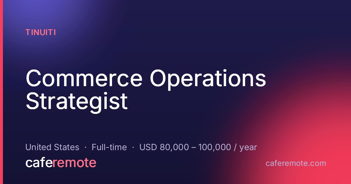 Commerce Operations Strategist at Tinuiti — remote job on CafeRemote