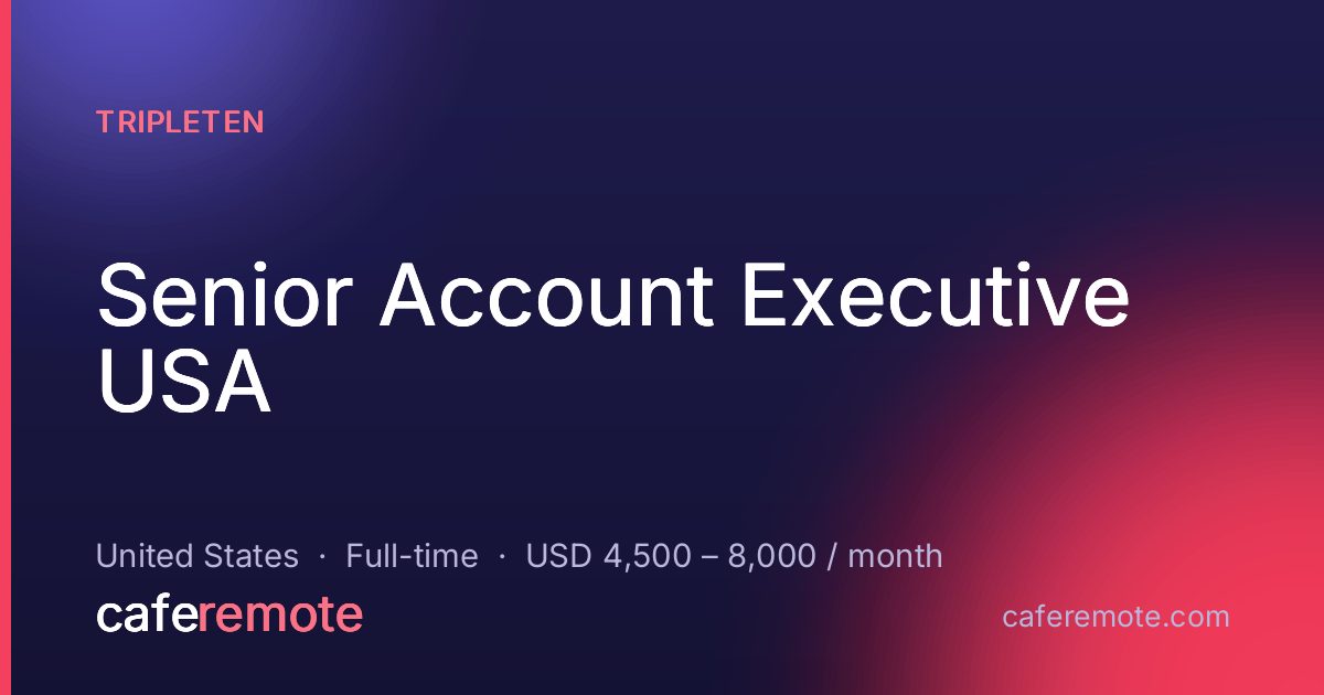 Senior Account Executive USA at TripleTen — remote job on CafeRemote