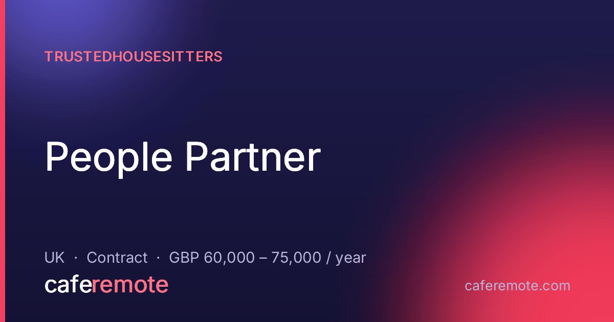 People Partner at TrustedHousesitters — remote job on CafeRemote